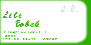 lili bobek business card